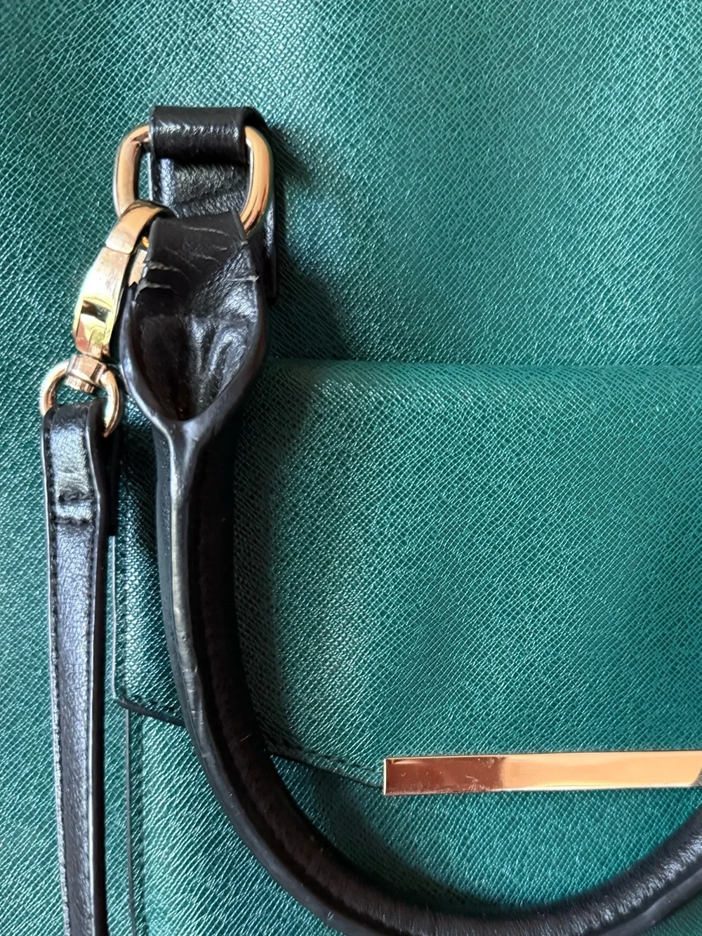 French Galeries Lafayette Emerald Green Structured Dome Handbag & Cross Body